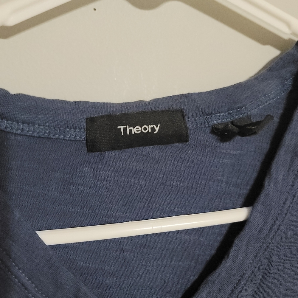 Theory Men's‎ Slate Blue V-Neck Tee Medium - Picture 2 of 3